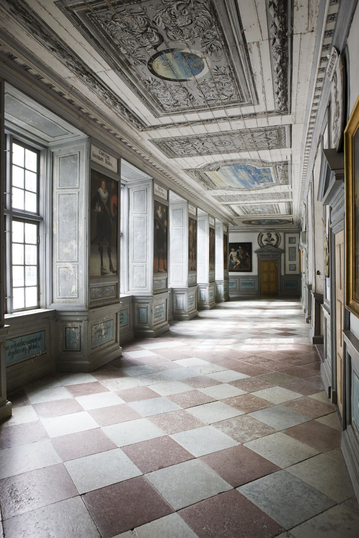 The corridor on the first floor of Skokloster Castle
