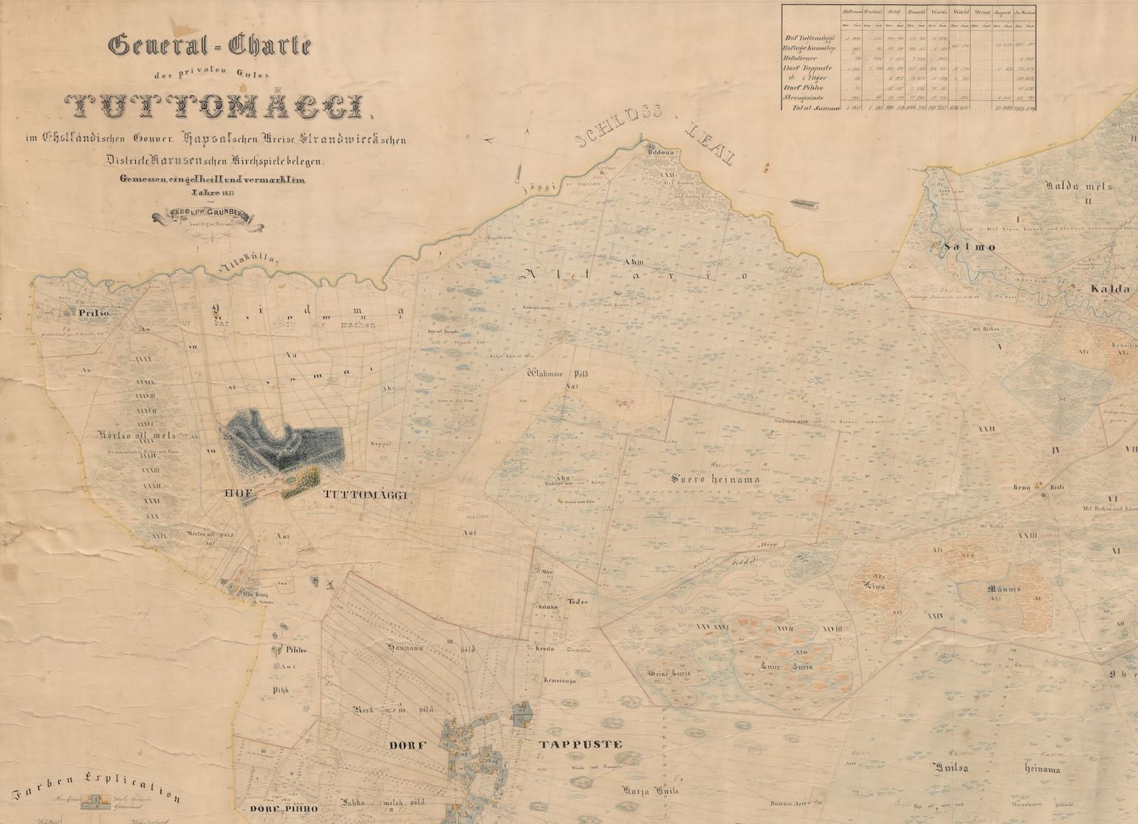 Map of the private estate Tuttomäggi